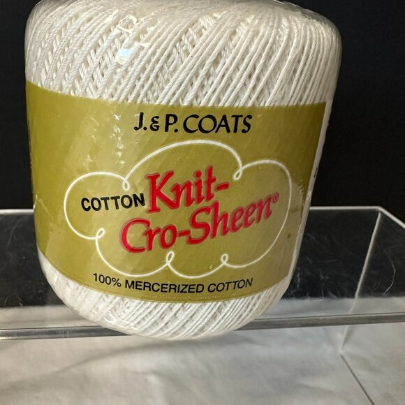 Crochet Thread New White Sz 20 - 2-400yd Clarks Big Ball  1-225 yd Knit Crosheen - Picture 7 of 7
